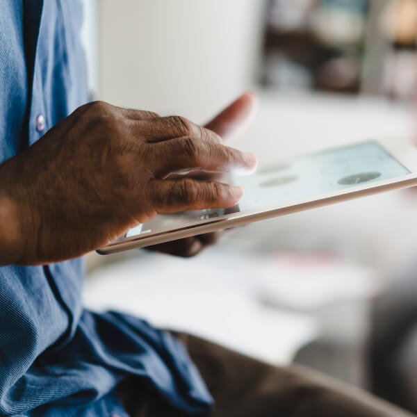 Doctor holding a tablet. 